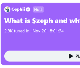 Ask the $Zeph spaces (on 20th/22nd Nov) a question