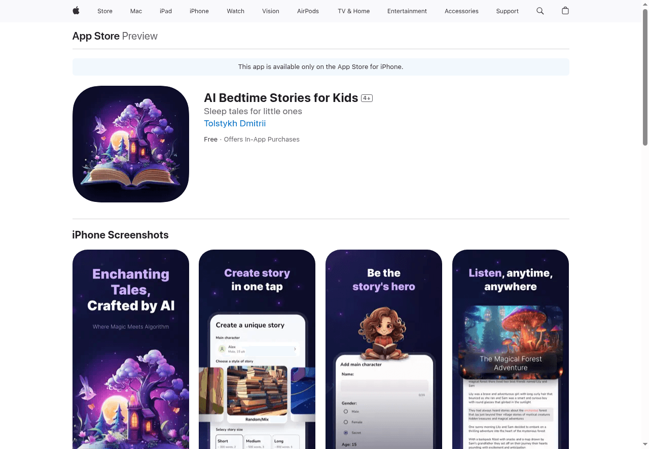 AI Bedtime Stories for Kids