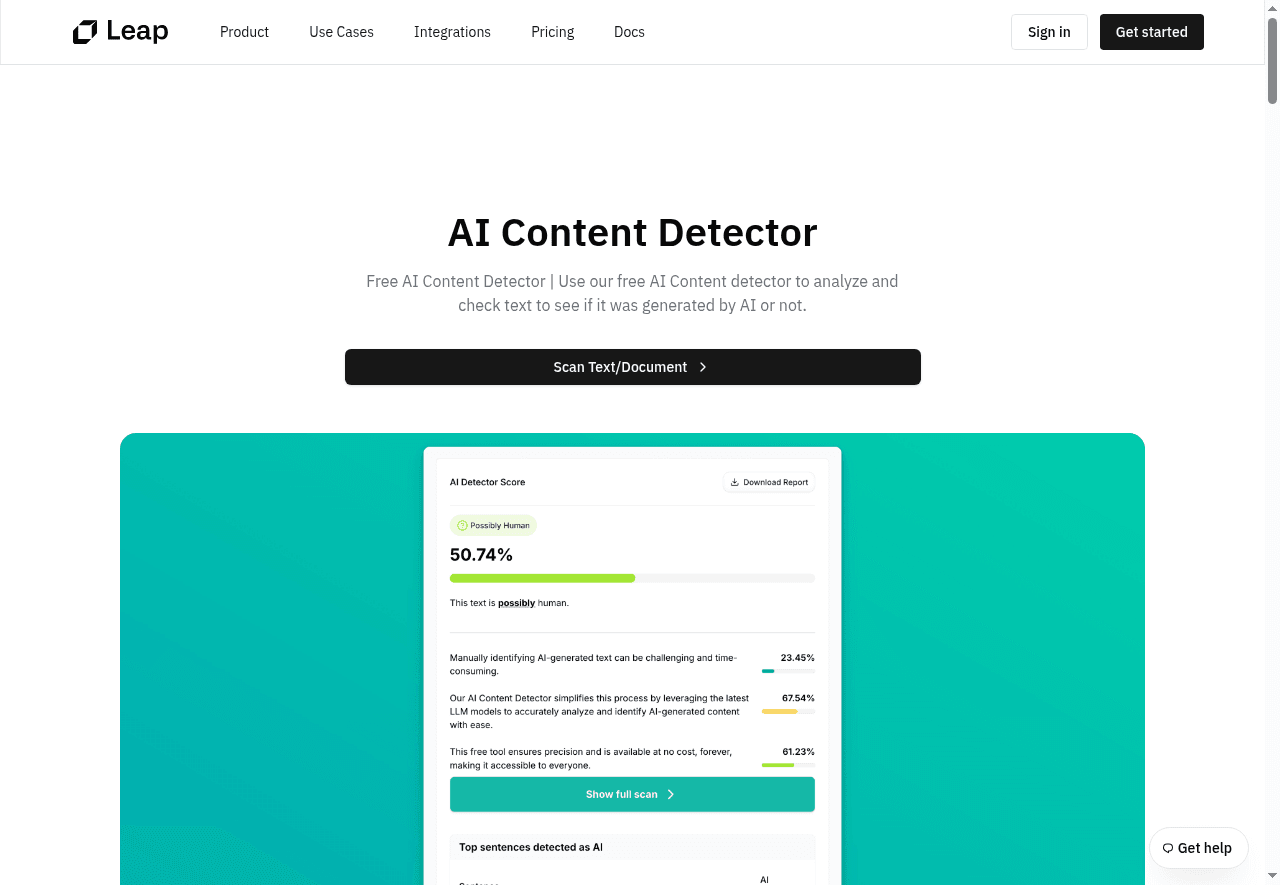 AI Content Detector by Leap