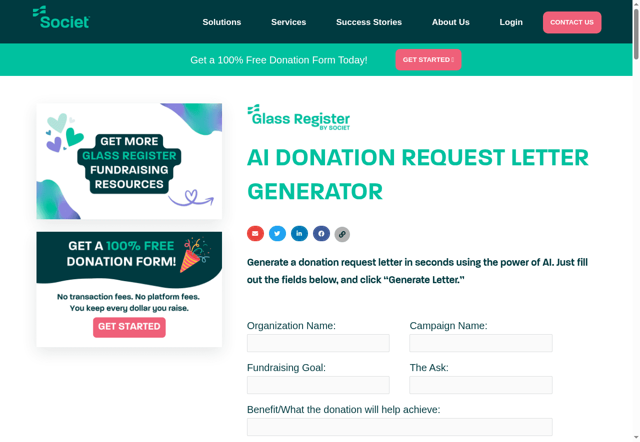 AI Fundraising Letter Generator