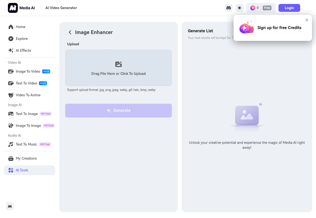 AI Image Sharpener by Media.io
