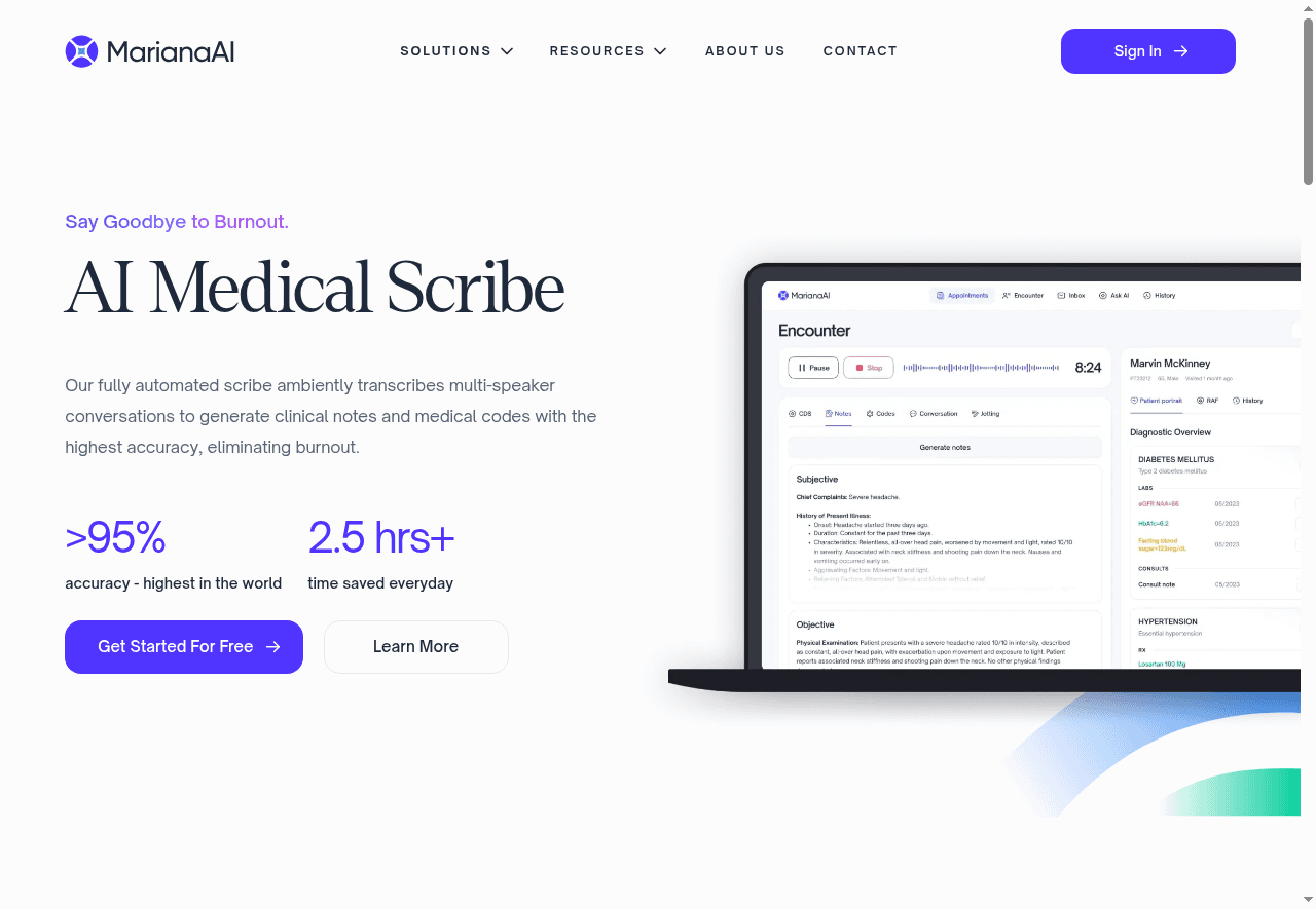 AI Medical Scribe by MarianaAI