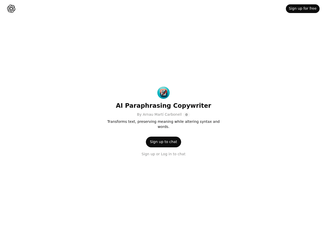 AI Paraphrasing Copywriter