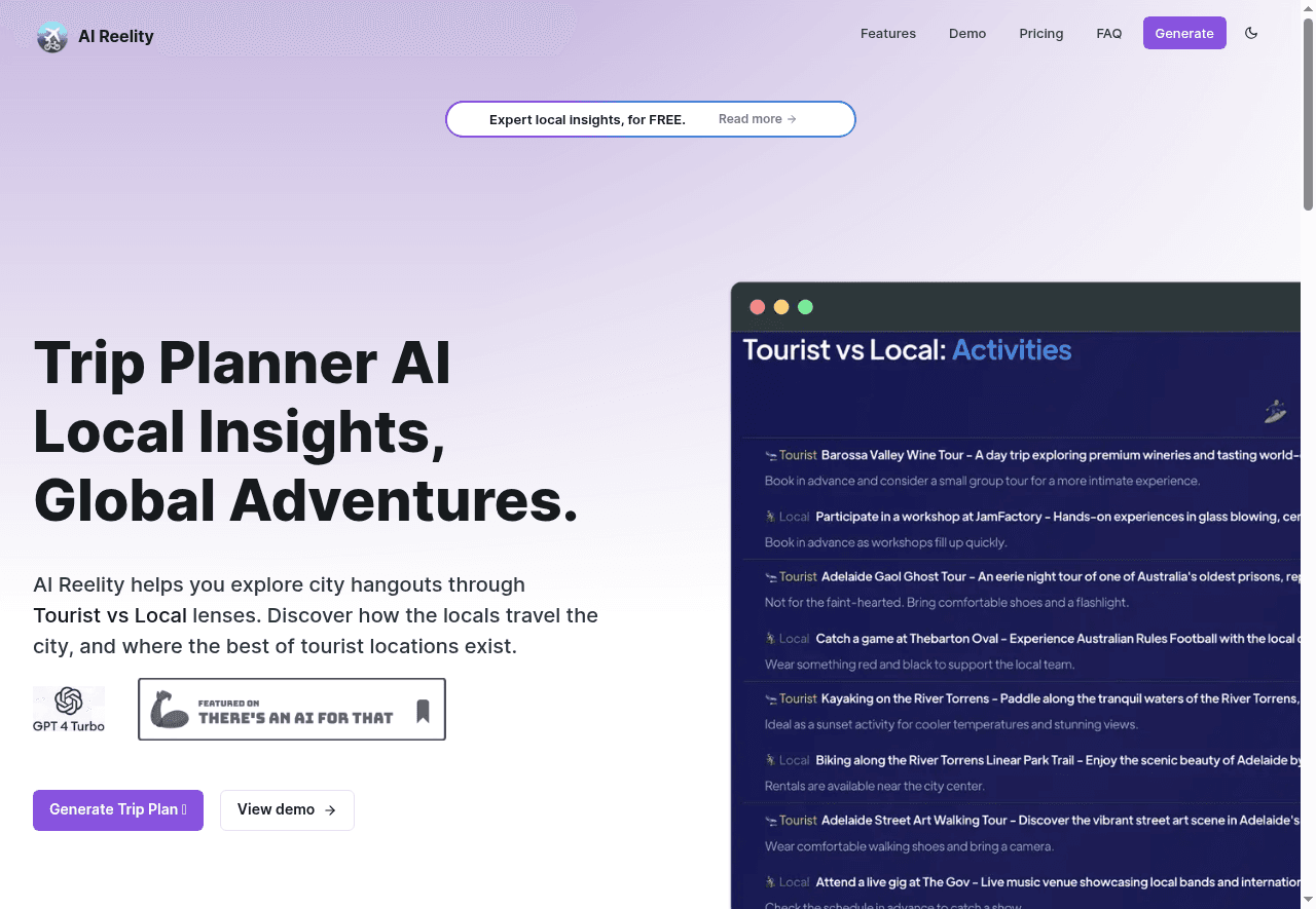 AI Reelity Trip Planner