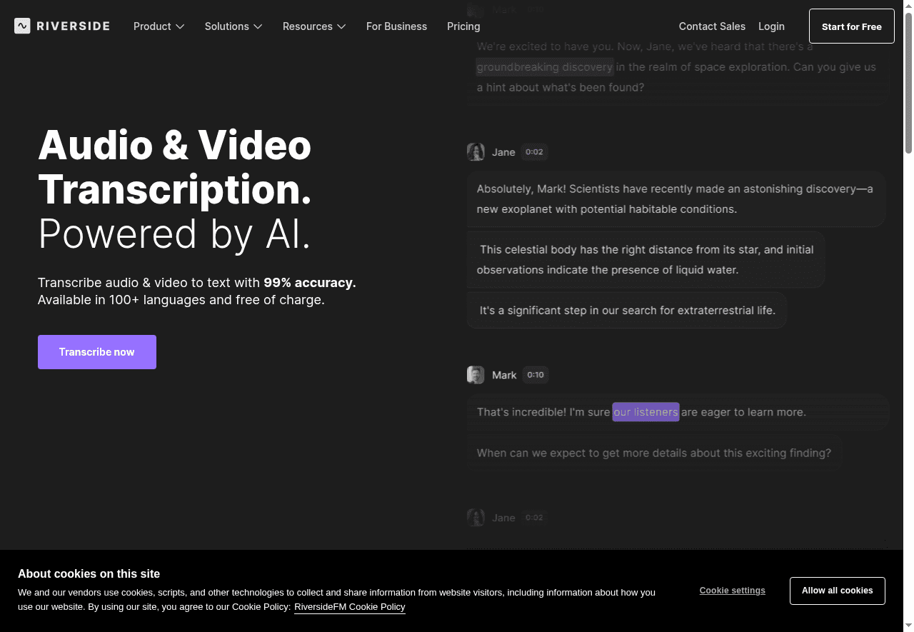 AI Transcriptions by Riverside