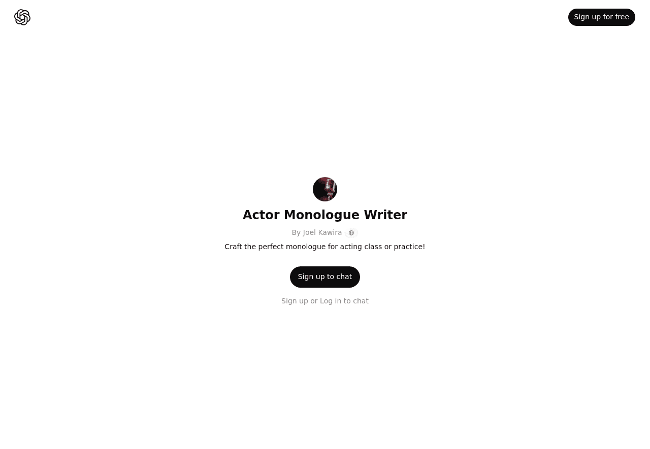 Actor Monologue Writer