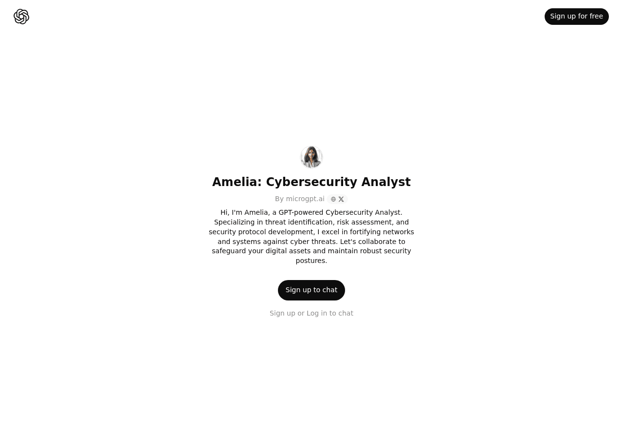 Amelia: Cybersecurity Analyst