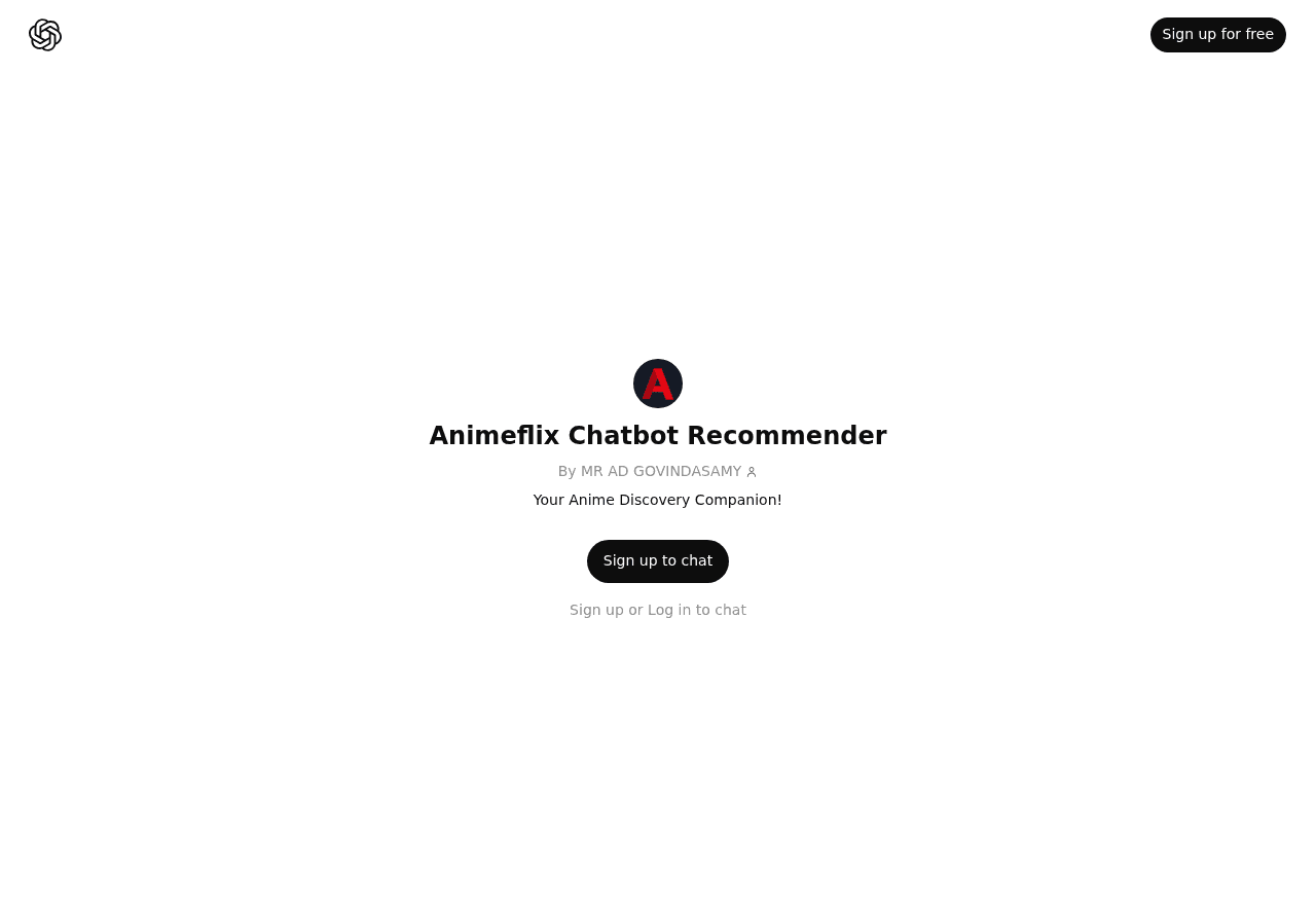 Animeflix Chatbot Recommender