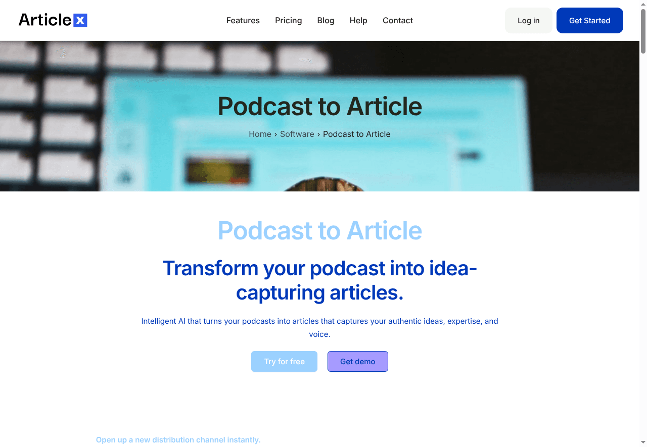 ArticleX - Podcast to Article