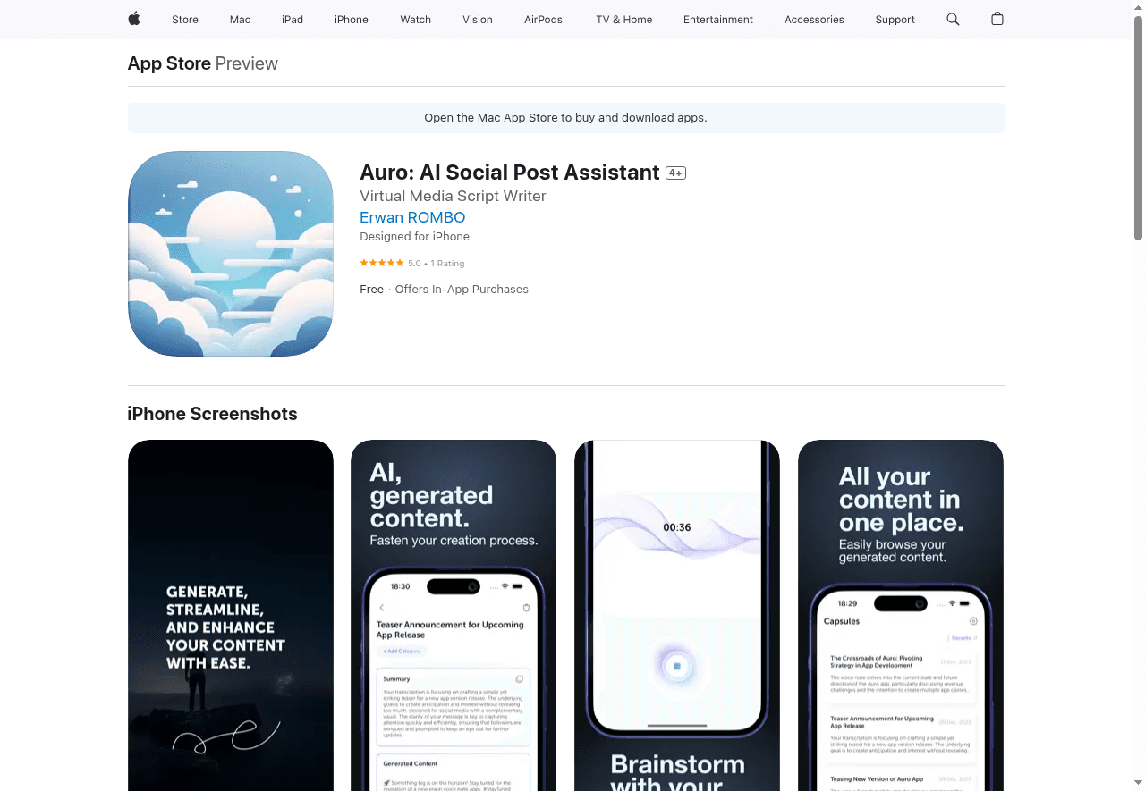 Auro: AI Social Post Assistant