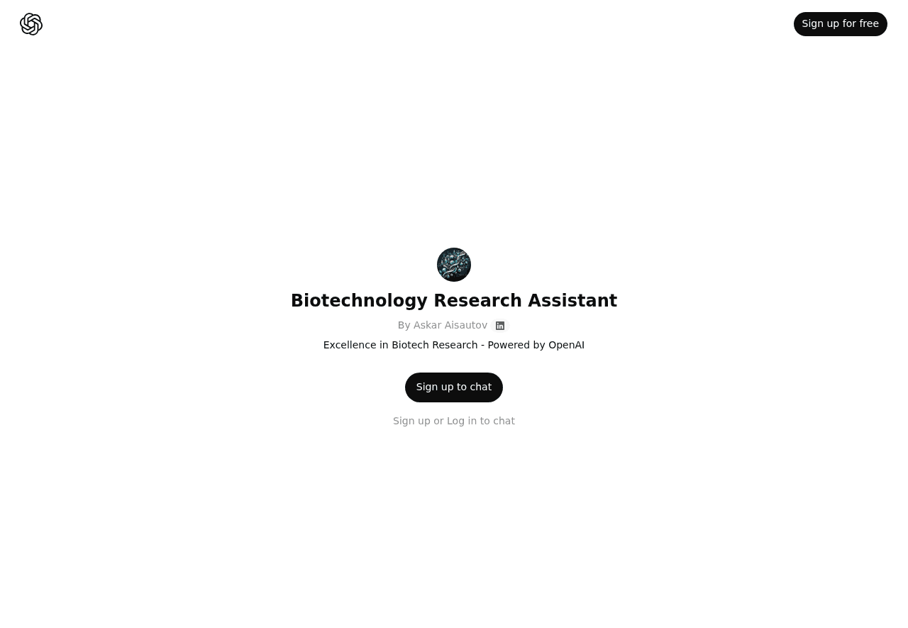 Biotechnology Research Assistant