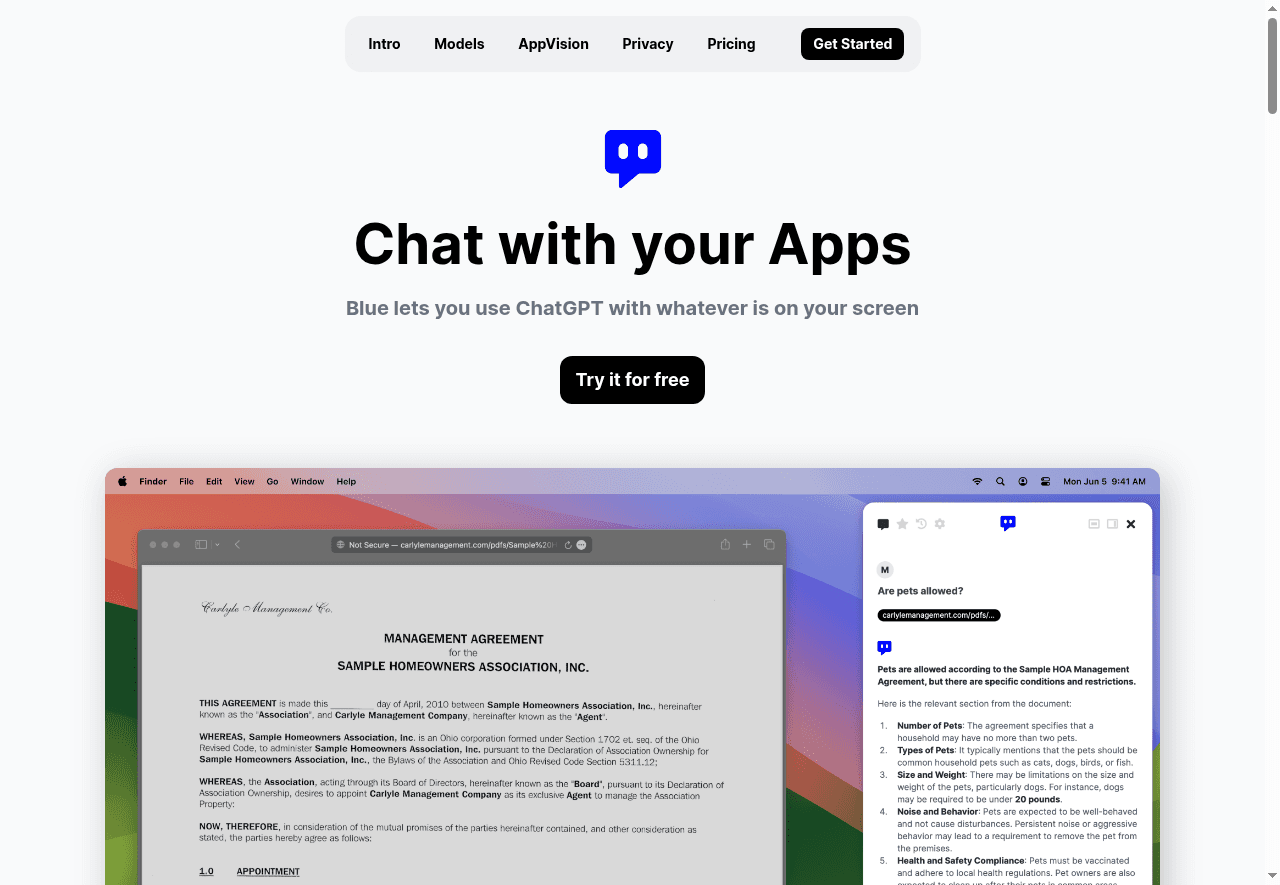 Blue - ChatGPT for Mac