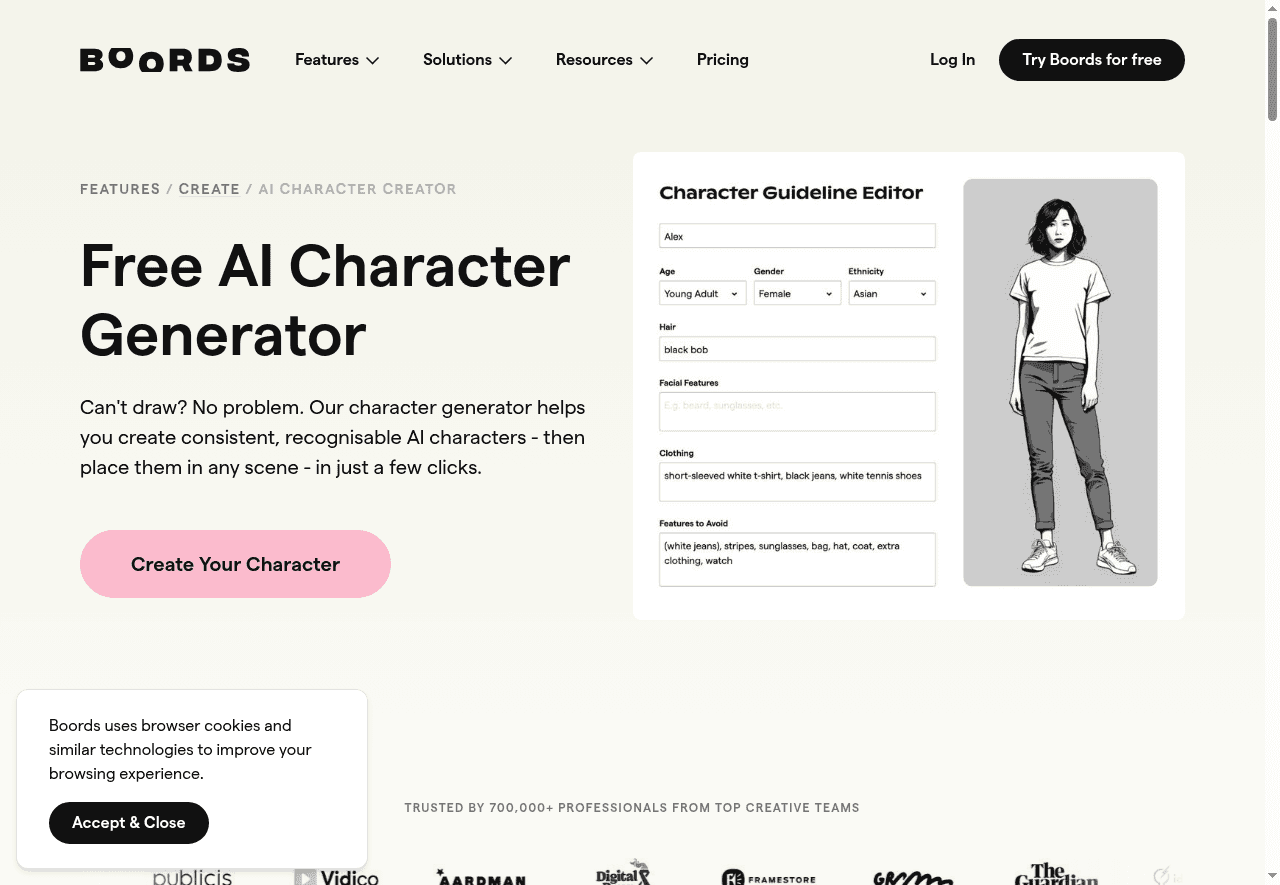 Boords - Character Generator