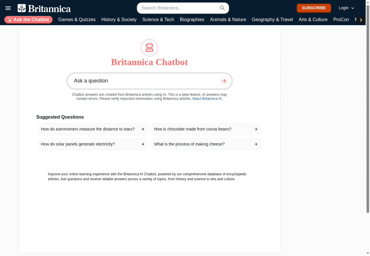 Britannica AI Chatbot