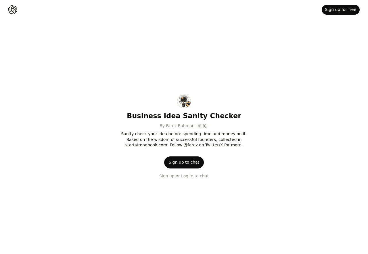 Business Idea Sanity Checker