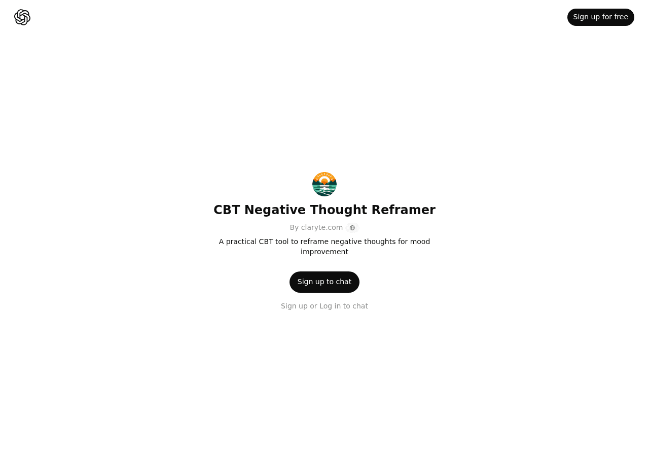 CBT Negative Thought Reframer