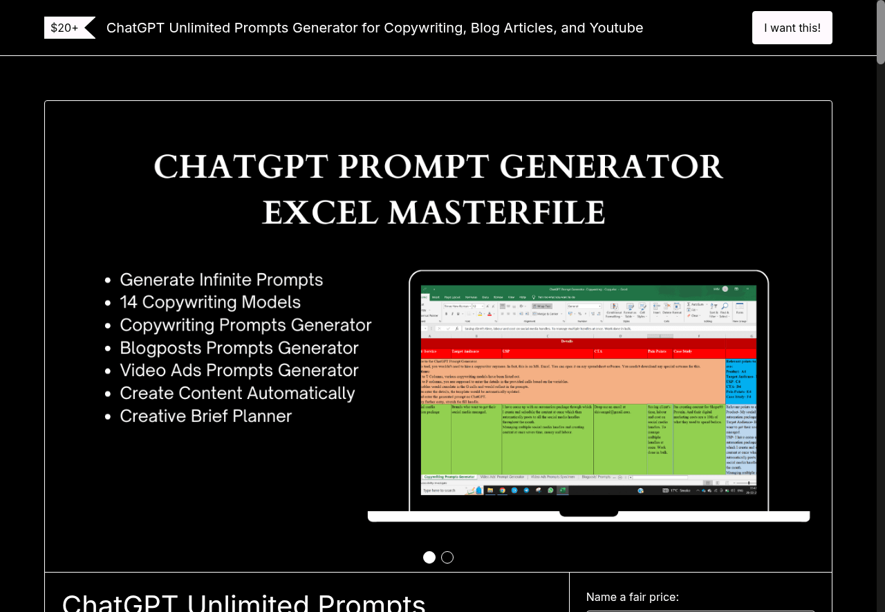 ChatGPT Copywriting Prompts Generator