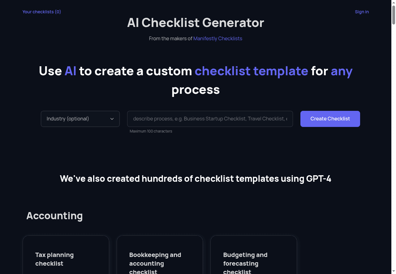 Checklistgenerator