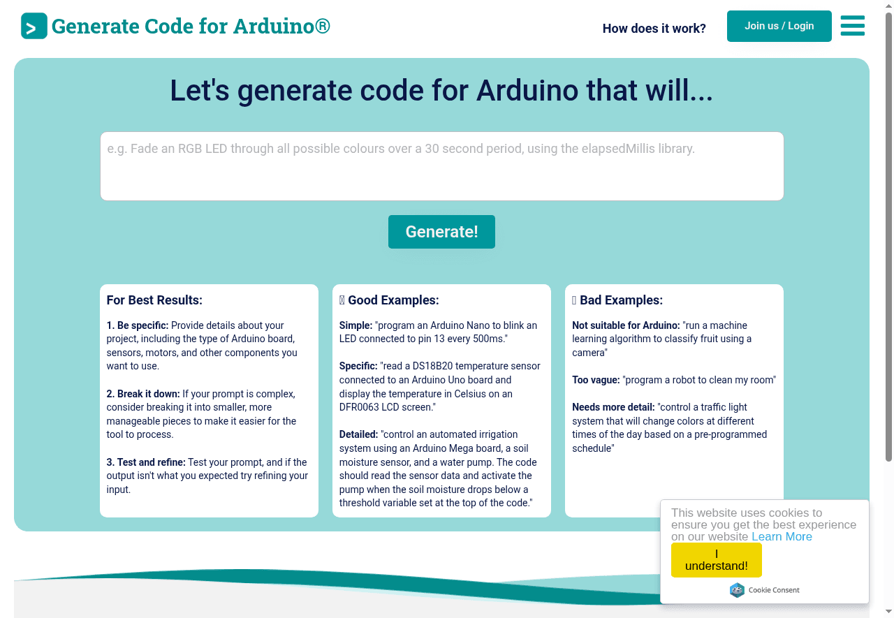 Code Generator for Arduino