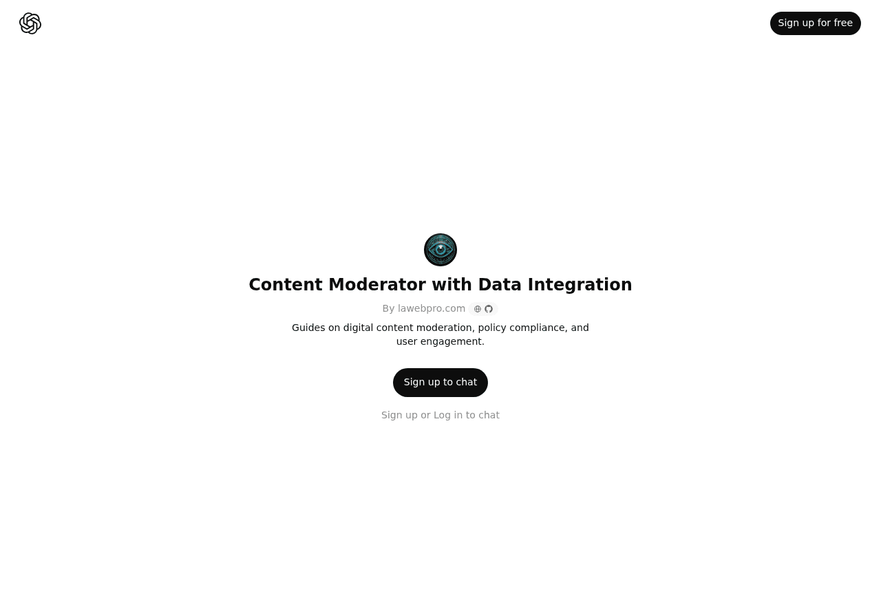 Content Moderator with Data Integration