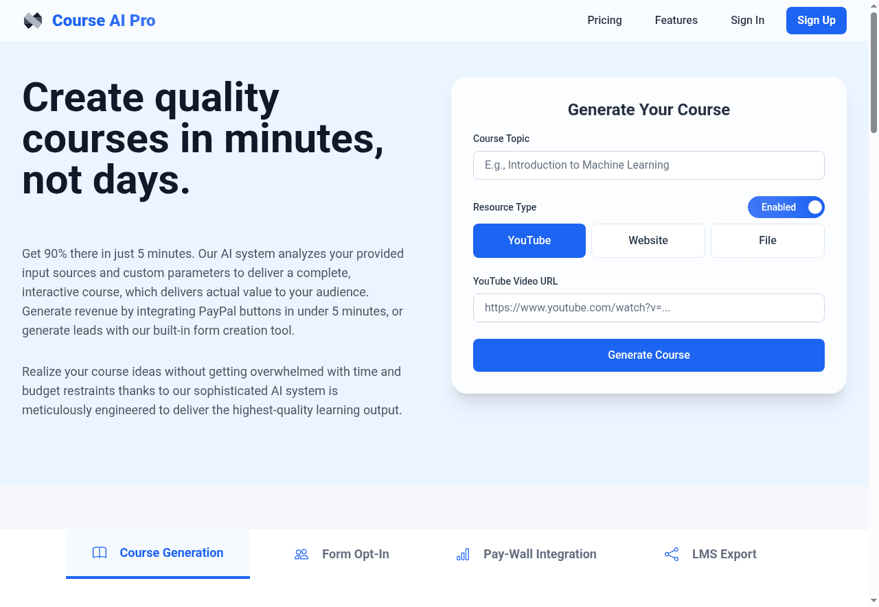 Course Generator Pro