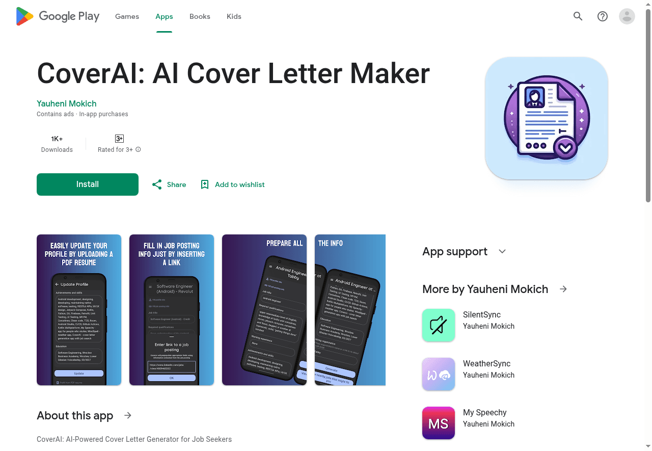 CoverAI: AI Cover Letter Maker