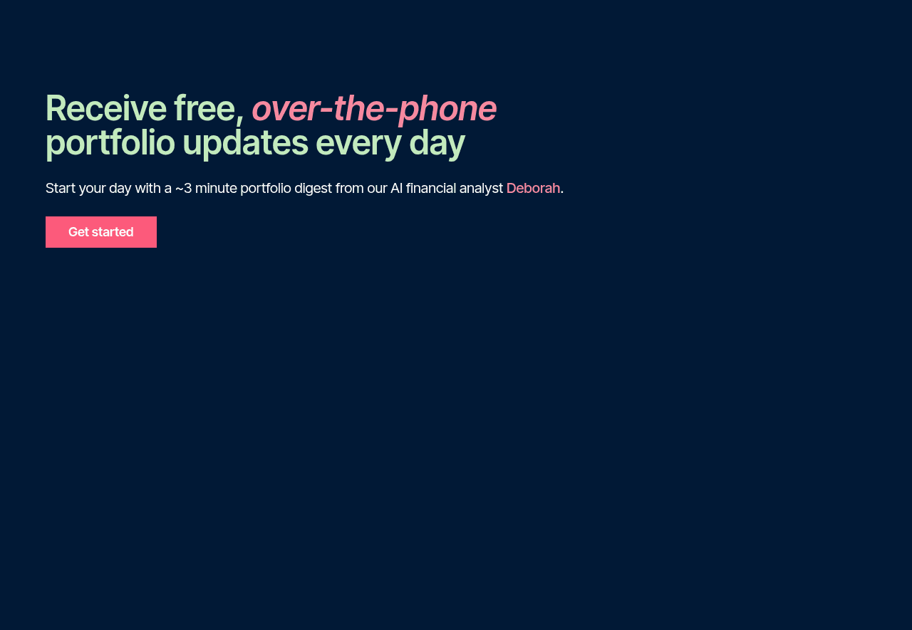 Deborah - Daily Portfolio Updates