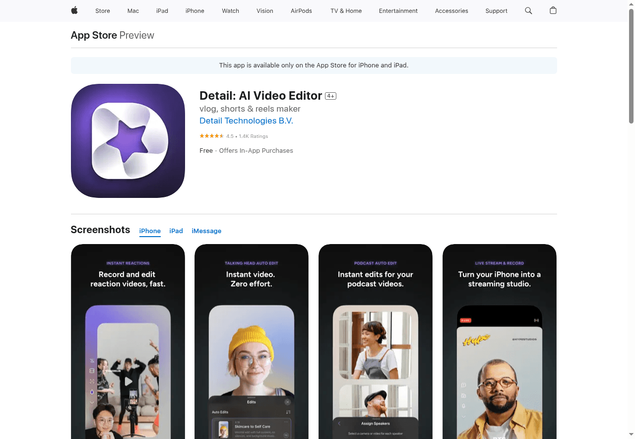 Detail: Video Camera & Editor
