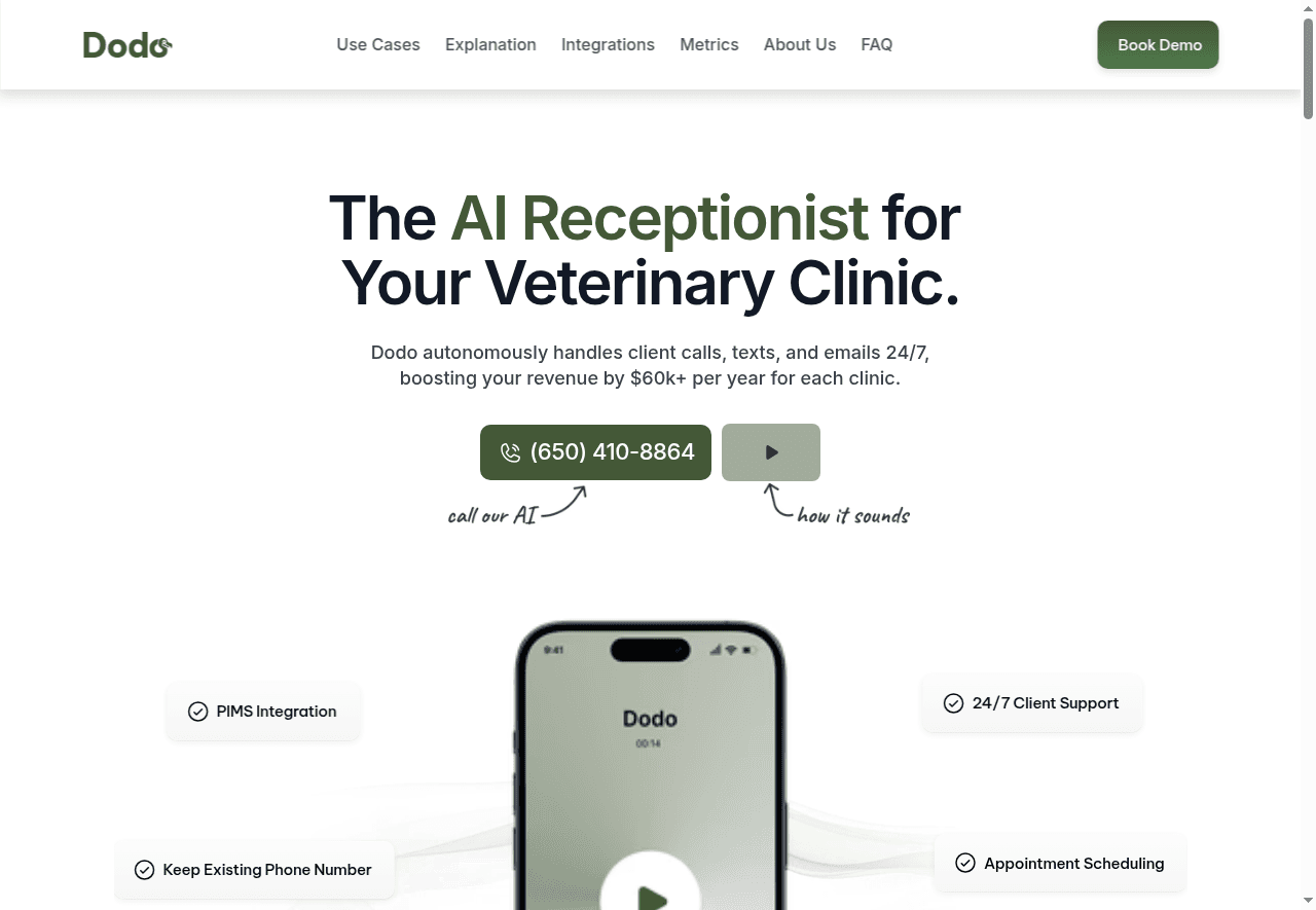 Dodo - Veterinary Front Desk Assistant