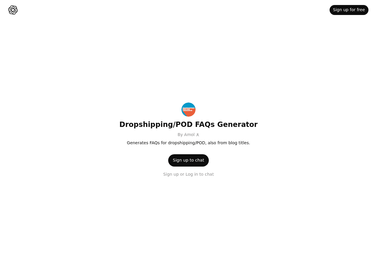 Dropshipping/POD FAQs Generator