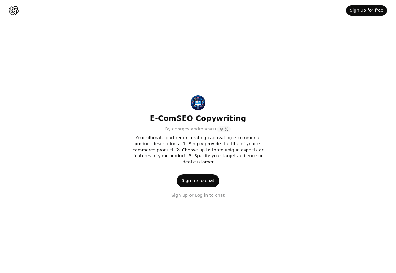 E-ComSEO Copywriting GPT