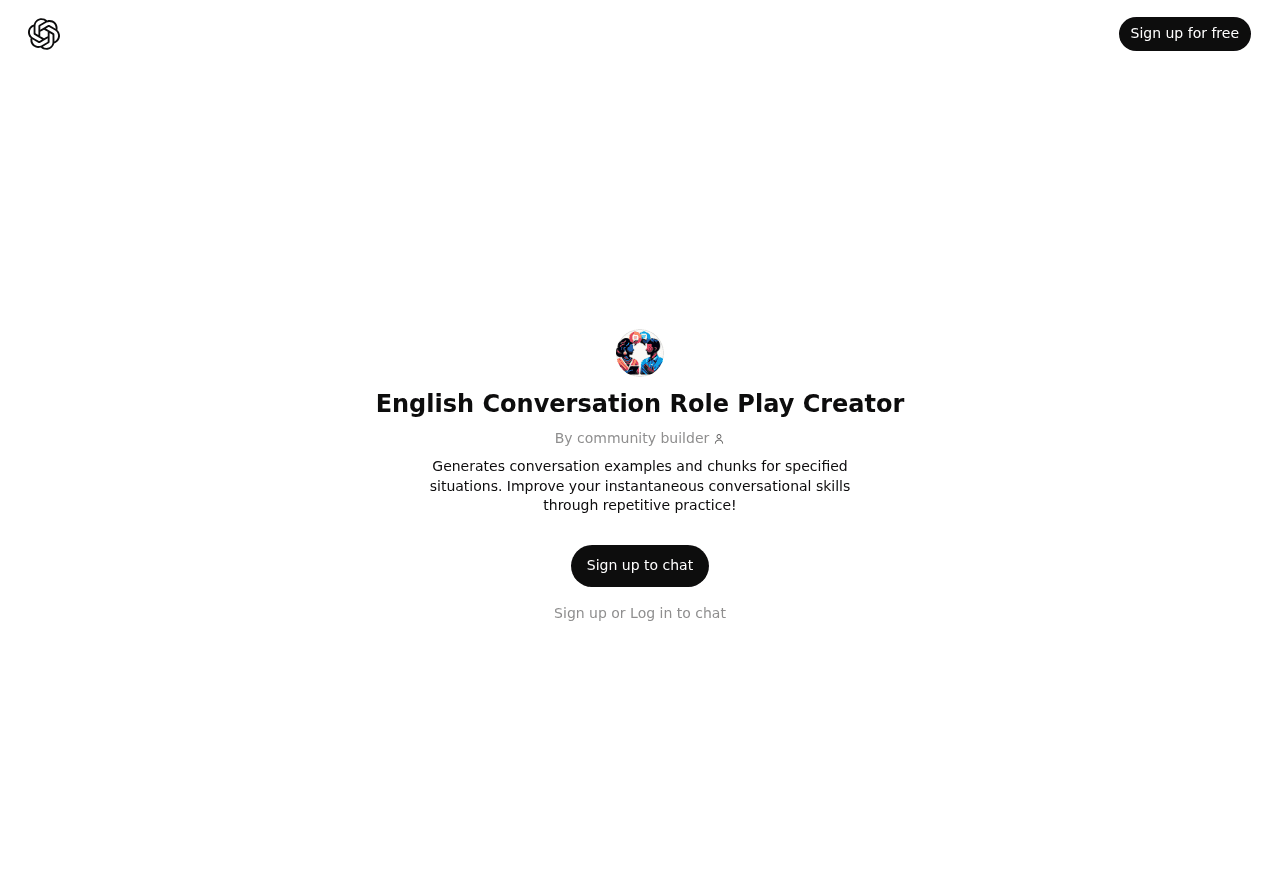 English Conversation Role Play Creator