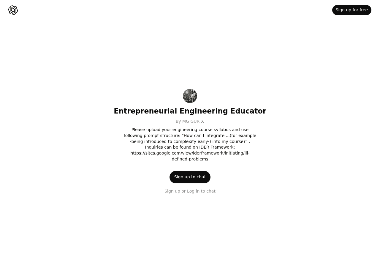Entrepreneurial Engineering Educator