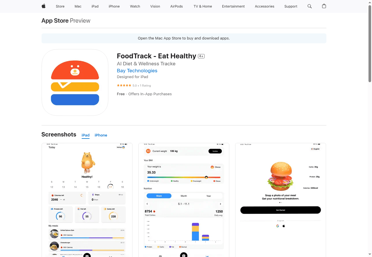 FoodTrack - Calorie Tracker