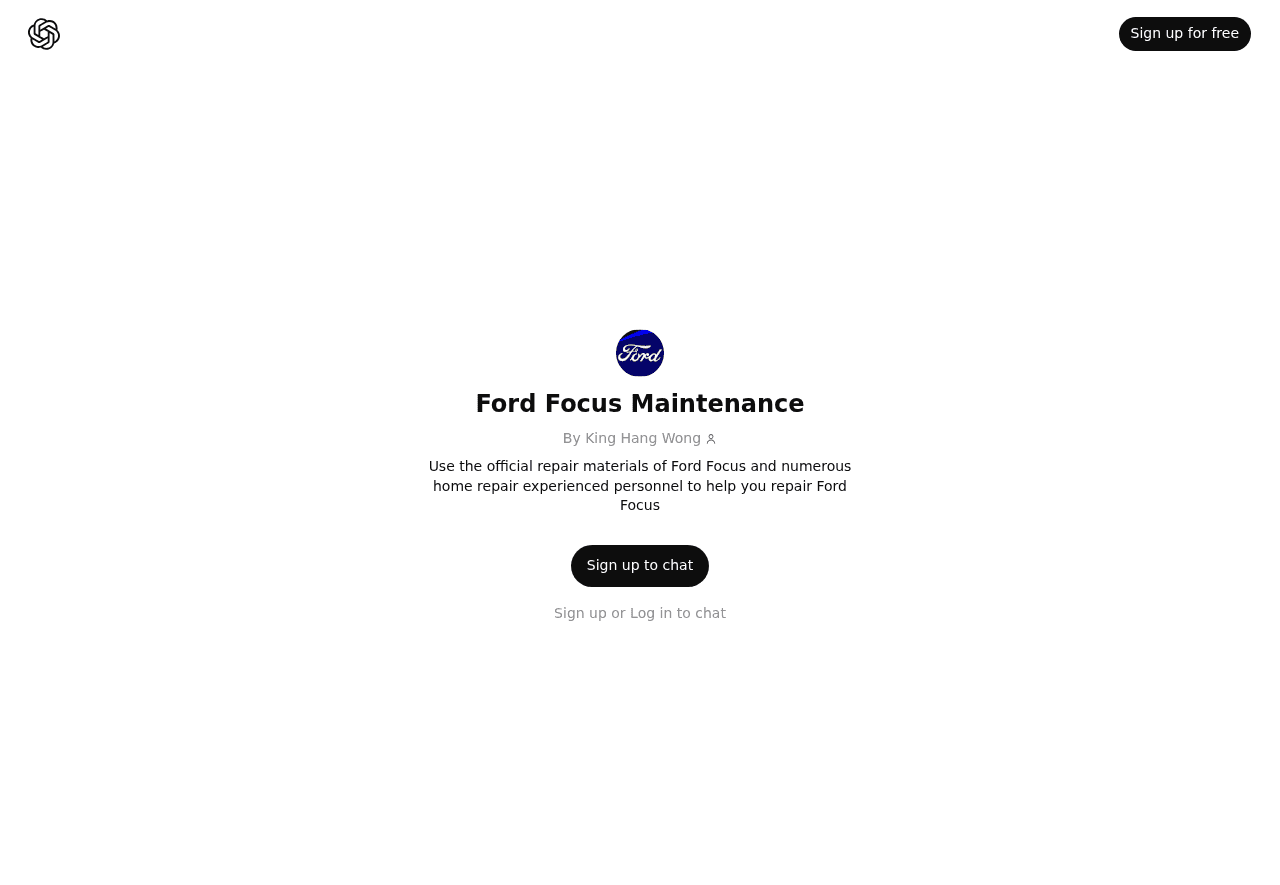 Ford Focus Maintenance GPT
