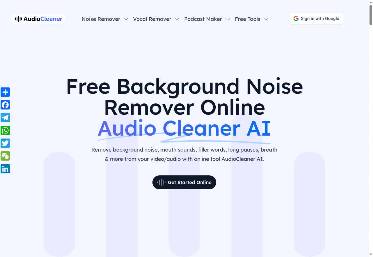 Free AI Audio Cleaner Online