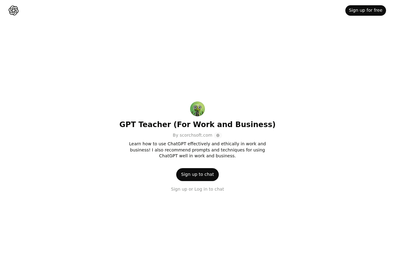 GPT Teacher (For Work and Business)