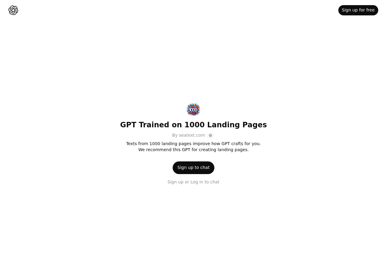 GPT Trained on 1000 Landing Pages