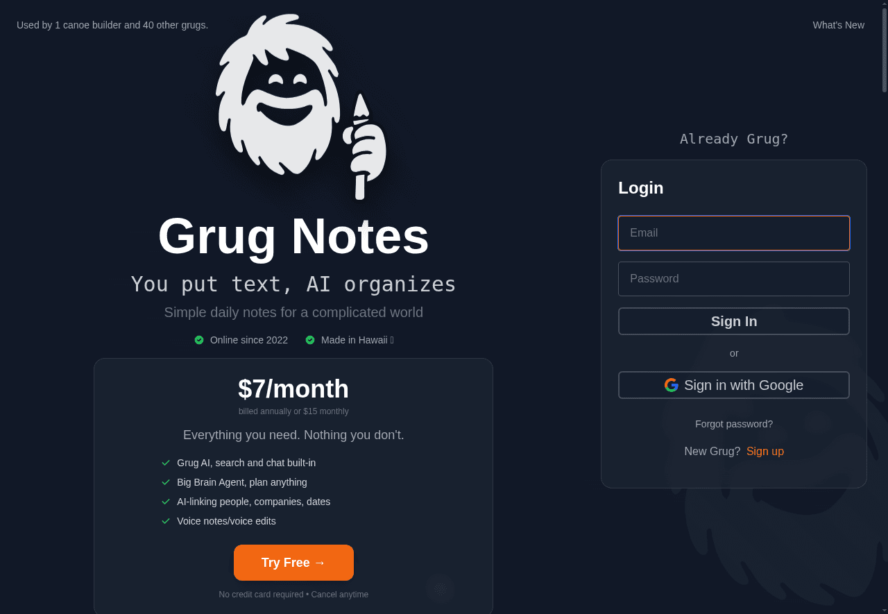 Grug Notes