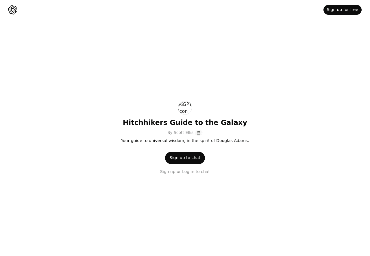 Hitchhikers Guide to the Galaxy GPT