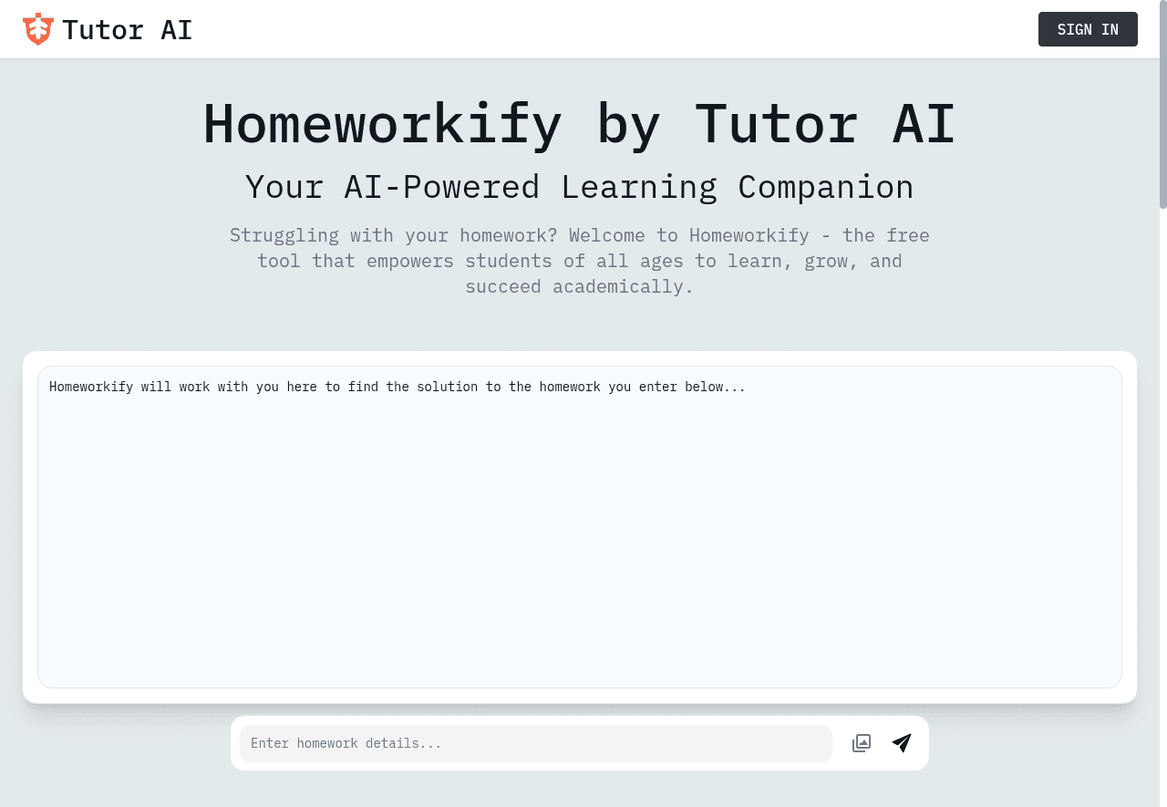 Homeworkify by Tutor AI
