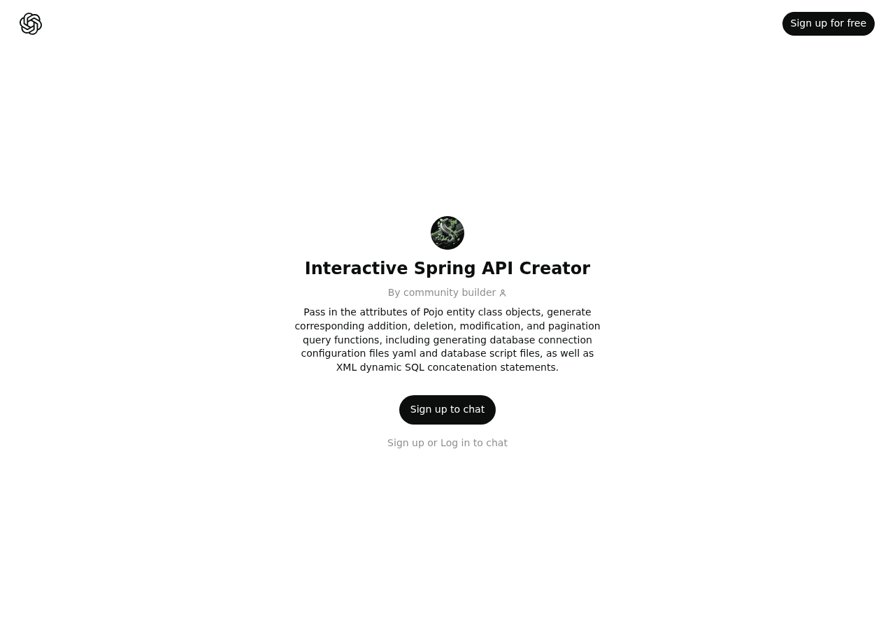 Interactive Spring API Creator