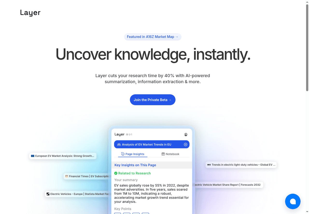 Layer | AI research assistant