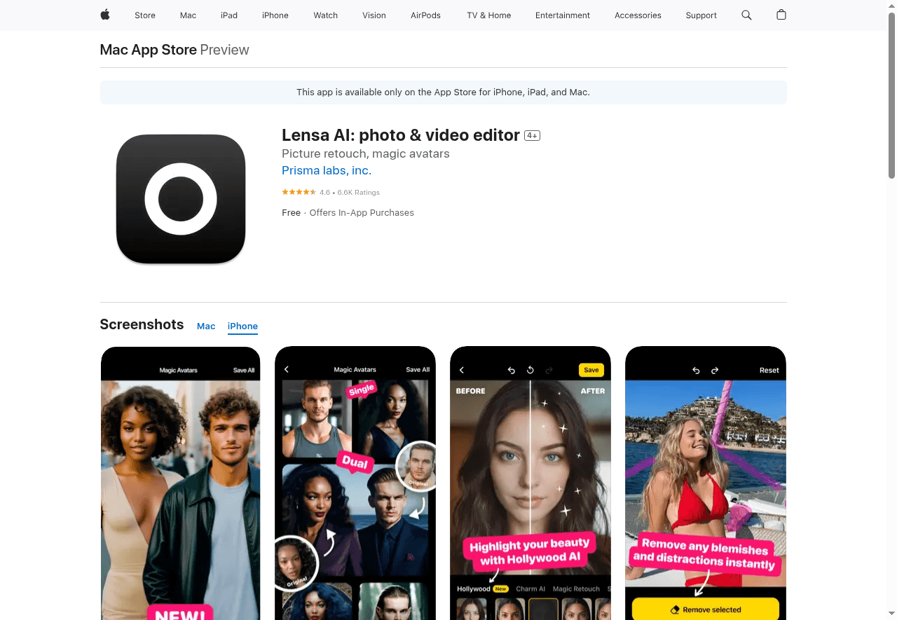 Lensa AI: photo & video editor