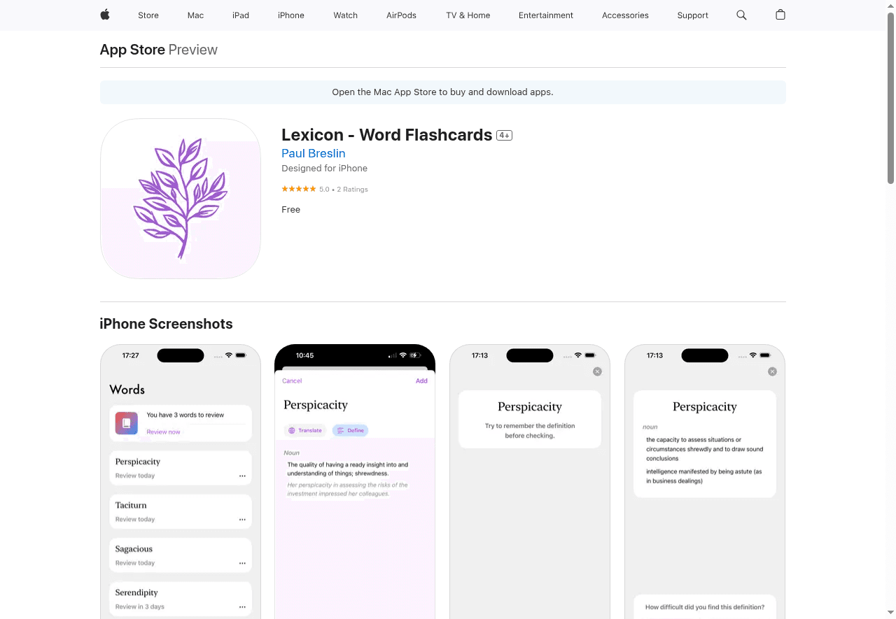 Lexicon - Word Flashcards