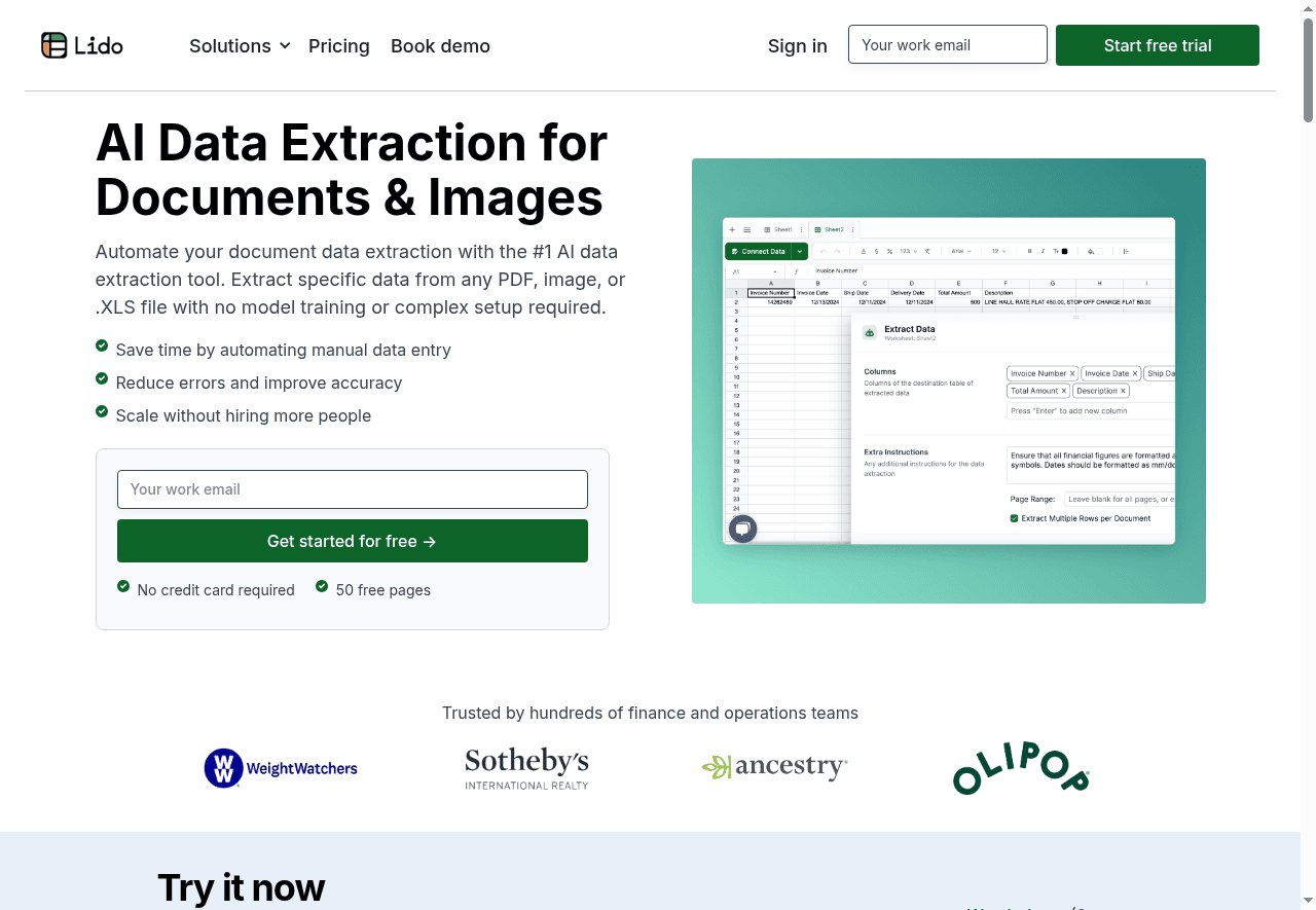 Lido Document Processing