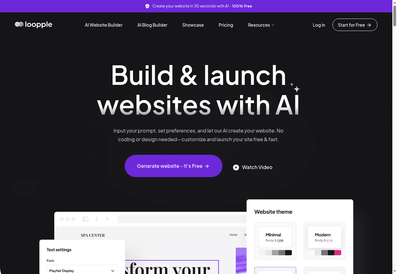 Loopple - AI Website Builder