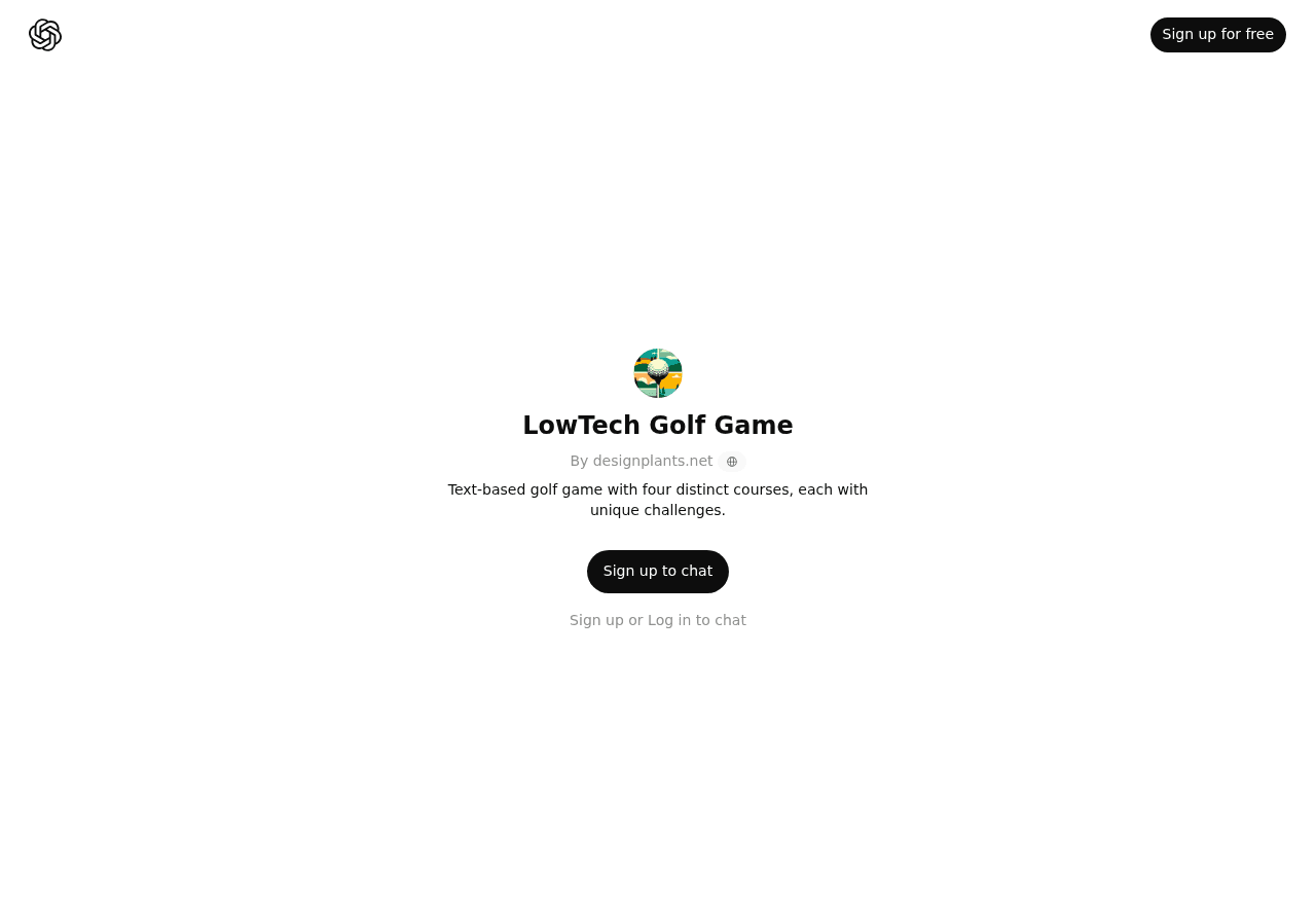 LowTech Golf Game GPT