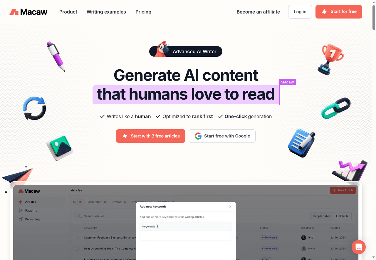 Macaw AI Writer