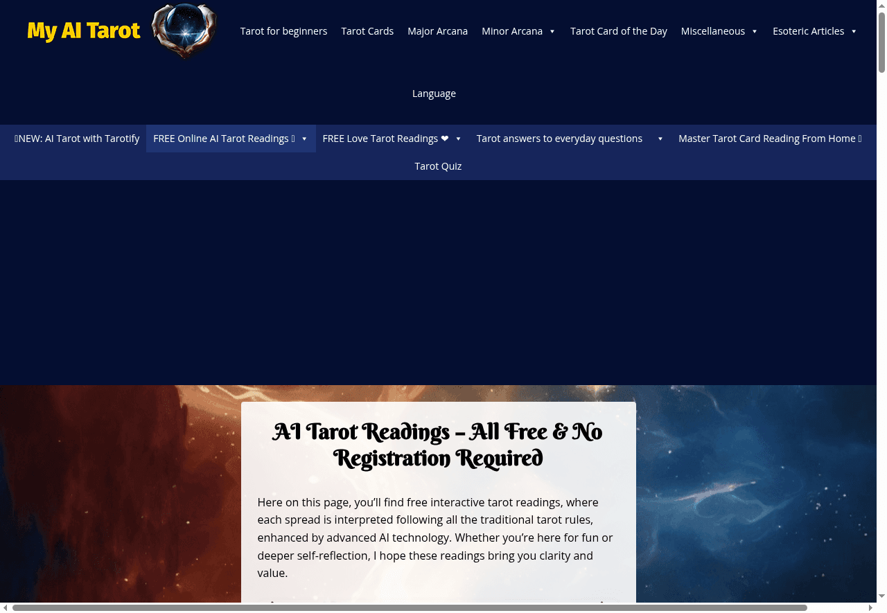 My AI Tarot - Free Tarot Card Readings